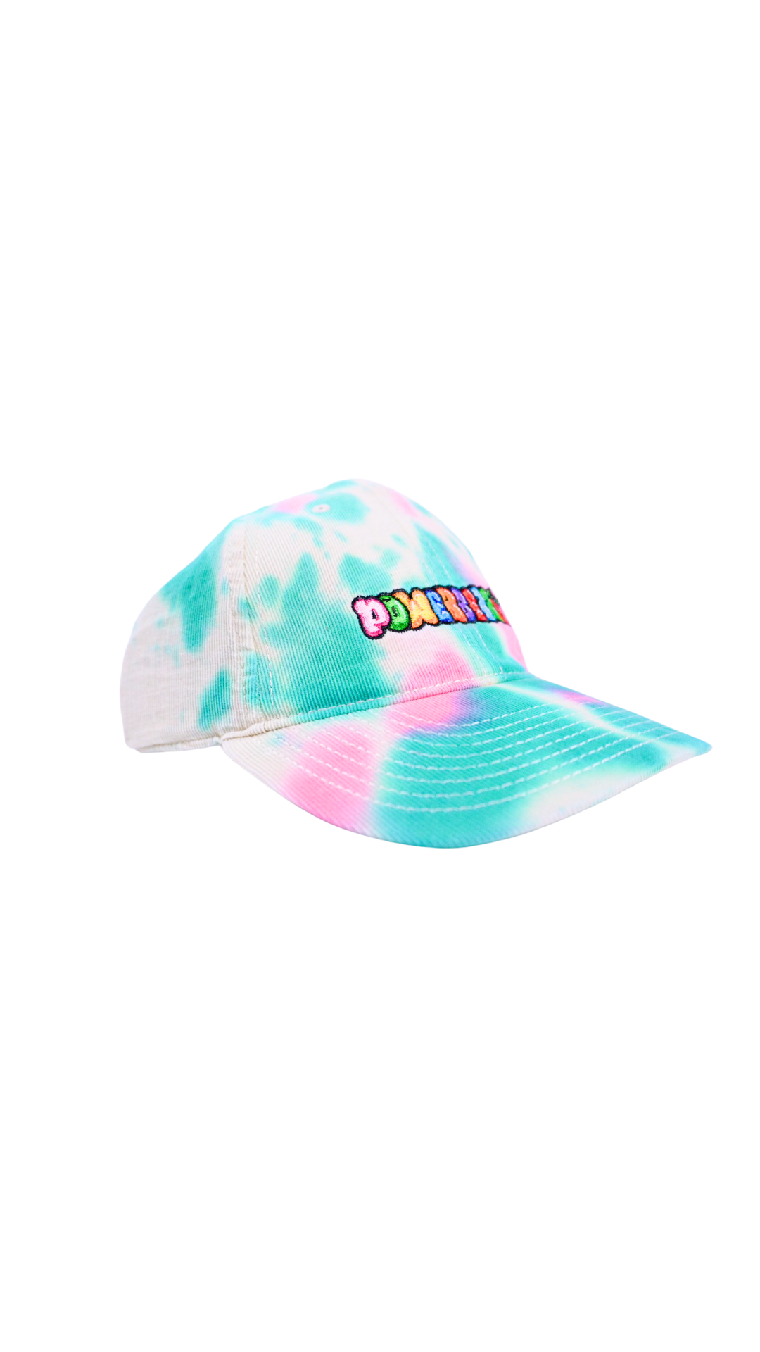"RAINBOW POPSICLE" EMBRIODERED TIE-DYE CAP