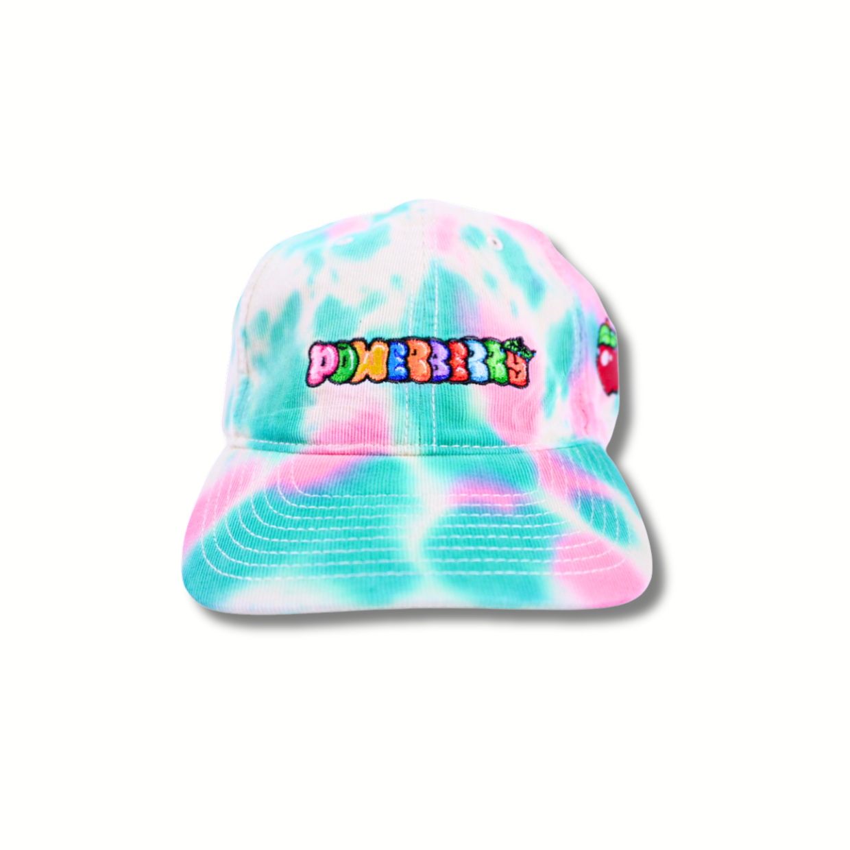 "RAINBOW POPSICLE" EMBRIODERED TIE-DYE CAP